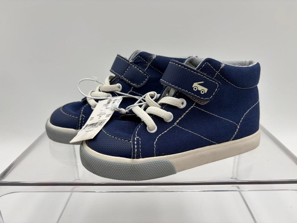 NWT See Kai Run Toddler sz 8 High Top Hook and Loop Playground Sneakers- Navy